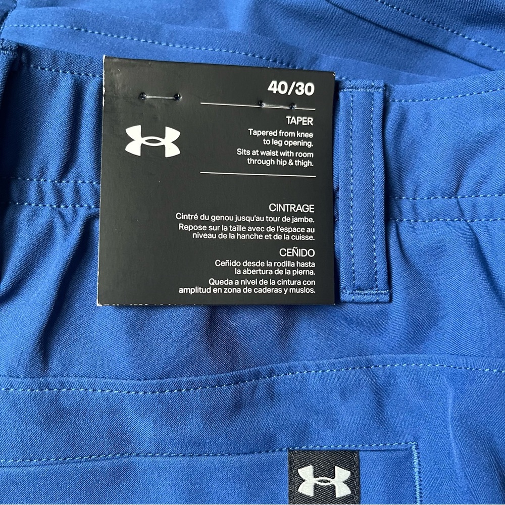 Under Armour Drive Tapered Pants Men's 40 X 30 Blue Mirage Golf Stretch NWT - Picture 10 of 12